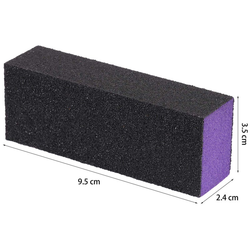 LoveBB 20 Pcs Nail Buffer Block Sponge Sanding Buffing File 80/120 Grit 3 Sides Nail Files for Manicure Nail Tools (Purple Black) - Image 3